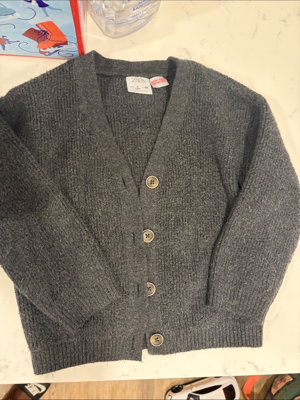 Zara kids Dark Gray Button Cardigan Sweater